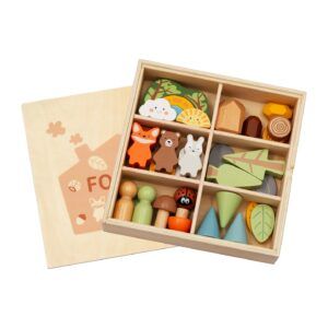 Set de figuras de madera Montessori «El set del bosque»