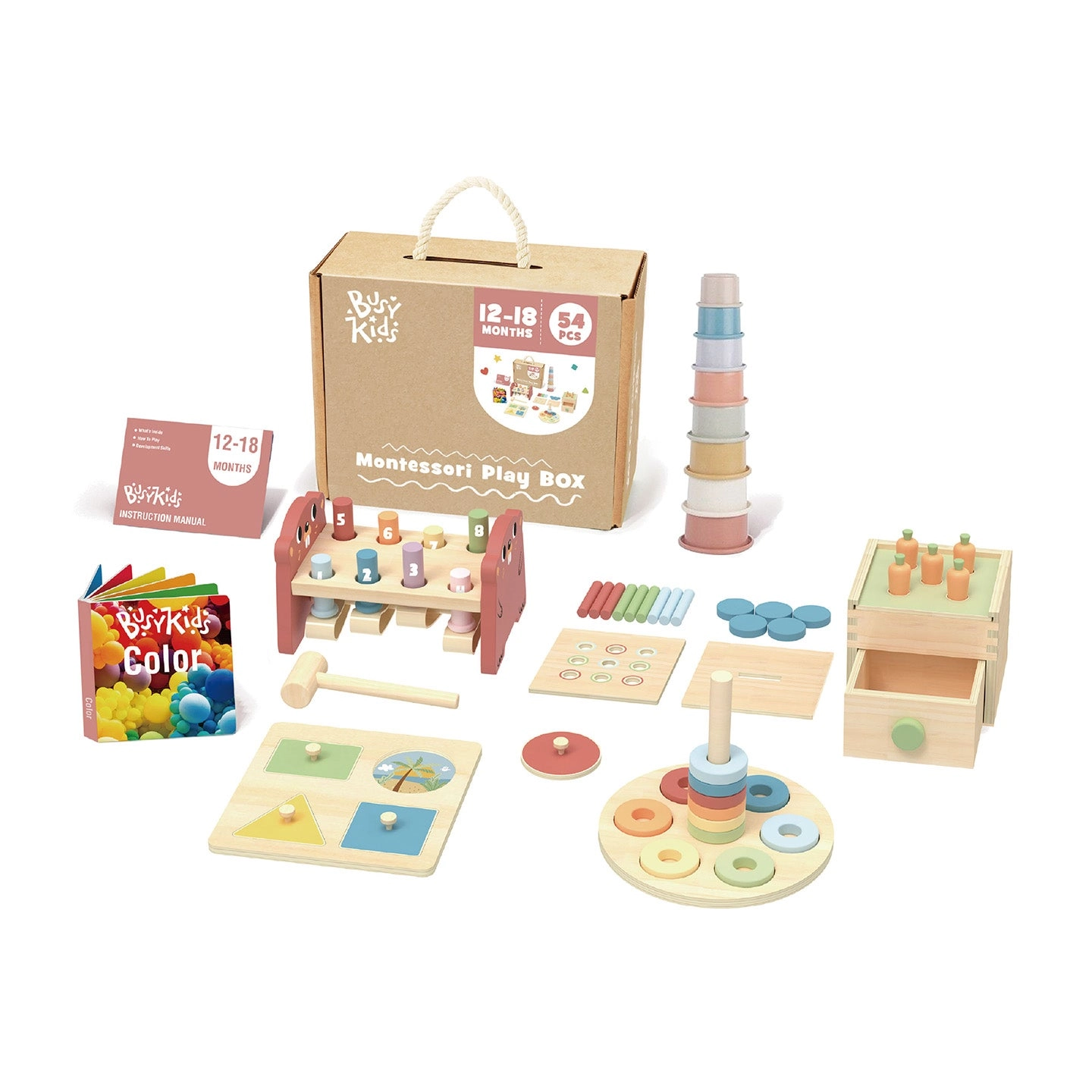 Set Montessori BusyKids para niños de 12 a 18 meses